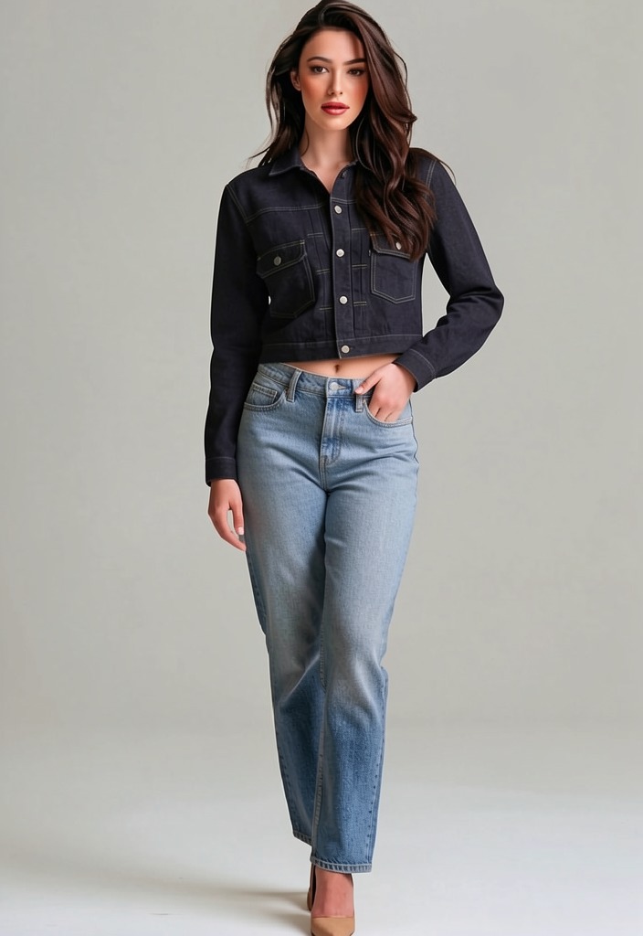 Try-on result: jacket and jeans